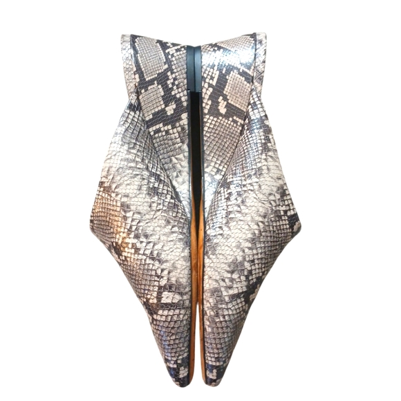 VINCE Baxley Snake Embossed Leather Slip On Mule in Taupe size 7.5 M - Picture 5 of 10